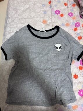 Bluenotes Grey Alien Ringer Tee with Black Trim